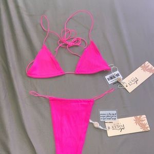 Oh Polly neon pink bathing suit brand new